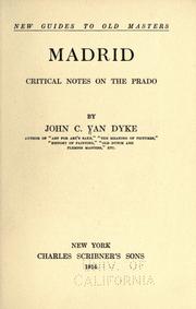 Cover of: Madrid: critical notes on the Prado