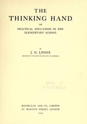 Cover of: The thinking hand by Legge, James Granville.
