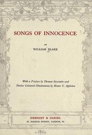 Cover of: Songs of innocence.: With a pref. by Thomas Seccombe and twelve coloured illustrations by Honor C. Appleton.