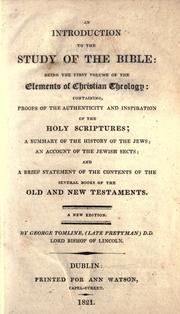 Cover of: An introduction to the study of the Bible by George Pretyman