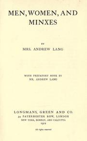 Cover of: Men, women, and minxes
