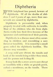Cover of: Diphtheria: how to recognize the disease, how to keep from catching it, how to treat those who do catch it . . .