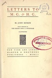 Cover of: Letters to M.G. & H.G. by John Ruskin