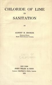Chloride of lime in sanitation by Albert Huntington Hooker