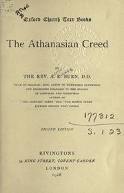 Cover of: The Athanasian Creed. by A. E. Burn