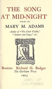 Cover of: The song at mid-night: poems