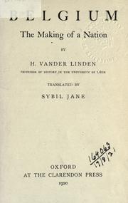 Cover of: Belgium, the making of a nation by Herman vander Linden