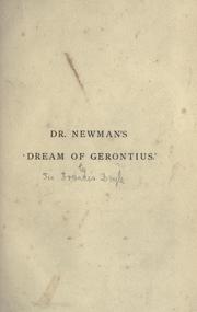 Cover of: Dr. Newman's Dream of Gerontius.