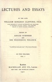 Cover of: Lectures and essays by William Kingdon Clifford