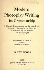 Cover of: Modern photoplay writing, its craftsmanship by Howard T. Dimick