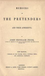 Cover of: Memoirs of the Pretenders and their adherents. by Jesse, John Heneage