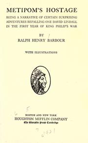 Cover of: Metipom's hostage by Ralph Henry Barbour