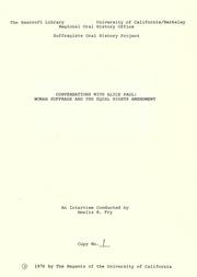 Cover of: Conversations with Alice Paul : woman suffrage and the Equal Rights Amendment: and related material
