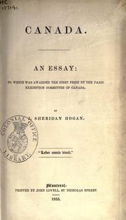 Cover of: Canada: an essay, to which was awarded the first prize by the Paris Exhibition Committee of Canada.