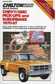 Cover of: Chilton Book Company repair manual.: all U.S. and Canadian models of 1/2, 3/4, and 1 ton pick-ups and Suburbans, 2- and 4-wheel drive, including diesel engines