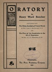 Cover of: Oratory. by Henry Ward Beecher