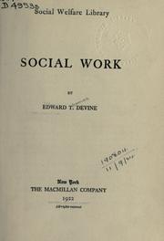 Cover of: Social work.