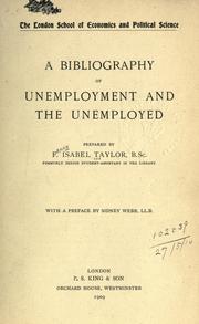 Cover of: A bibliography of unemployment and the unemployed by Fanny Isabel Taylor