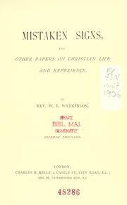 Cover of: Mistaken signs by Watkinson, W. L.