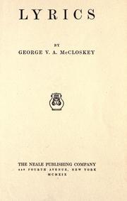 Cover of: Lyrics by George V. A. McCloskey
