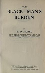 The black man's burden by E. D. Morel