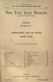 Cover of: Aboriginal use of wood in New York