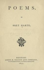 Cover of: Poems by Bret Harte