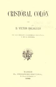 Cover of: Cristóbal Colón by Víctor Balaguer