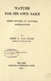 Cover of: Nature for its own sake by John Charles Van Dyke, John Charles Van Dyke