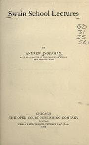 Front cover of Swain school lectures by Andrew Ingraham