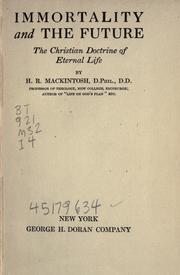 Cover of: Immortality and the future: the Christian doctrine of eternal life