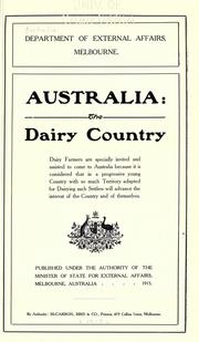 Cover of: Australia: the dairy country ... by Australia. Dept. of External Affairs.