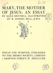Cover of: Mary, the mother of Jesus by Alice Christiana Thompson Meynell