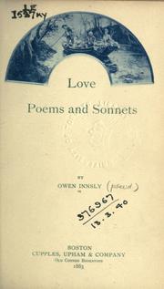 Cover of: Love poems and sonnets.