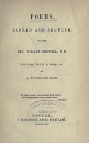 Cover of: Poems, sacred and secular by Croswell, William