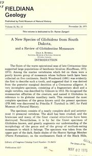 Cover of: A new species of Globidens from South Dakota, and a review of globidentine mosasaurs