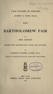 Cover of: Bartholomew fair by Ben Jonson