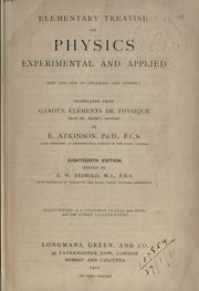 Cover of: Elementary treatise on physics by Adolphe Ganot