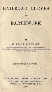Railroad curves and earthwork by C. Frank Allen