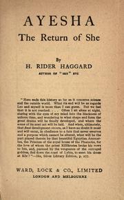 Cover of: Ayesha, the return of she. by H. Rider Haggard