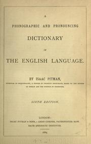 Cover of: A phonographic and pronouncing dictionary of the English language.