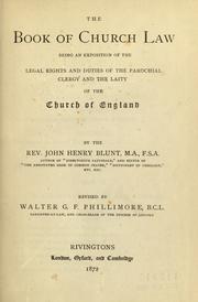 Cover of: The Book of church law by John Henry Blunt, John Henry Blunt