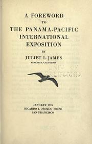 Cover of: A foreword to the Panama-Pacific international exposition