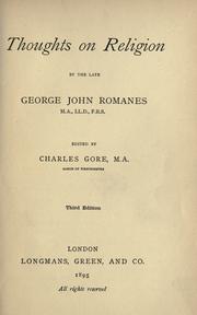 Cover of: Thoughts on religion by George John Romanes, George John Romanes