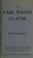 Cover of: The fair wages clause.