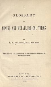 Cover of: A glossary of mining and metallurgical terms.