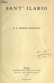 Cover of: Sant'Ilario. by Francis Marion Crawford