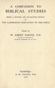 Cover of: A companion to Biblical studies: being a revised and rewritten edition of The Cambridge companion to the Bible