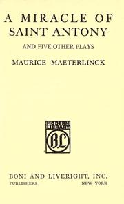 Cover of: A miracle of Saint Antony: and five other plays