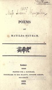 Cover of: Poems by Mary Matilda Betham, Mary Matilda Betham